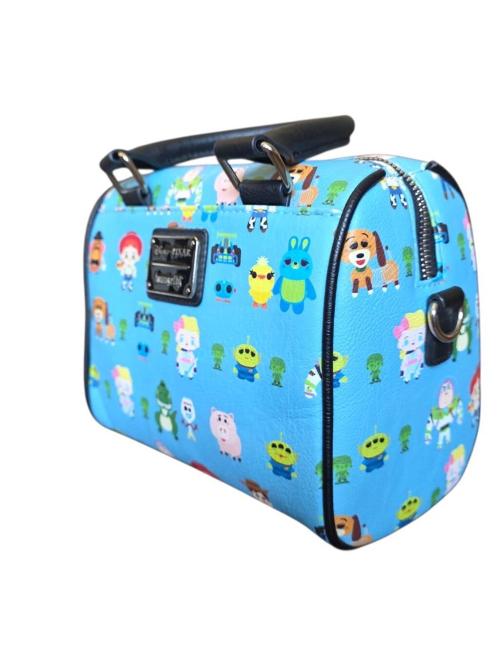 Loungefly Disney Pixar Toy Story Chibi Duffle Satchel Bag Blue Allover Print - Picture 4 of 16
